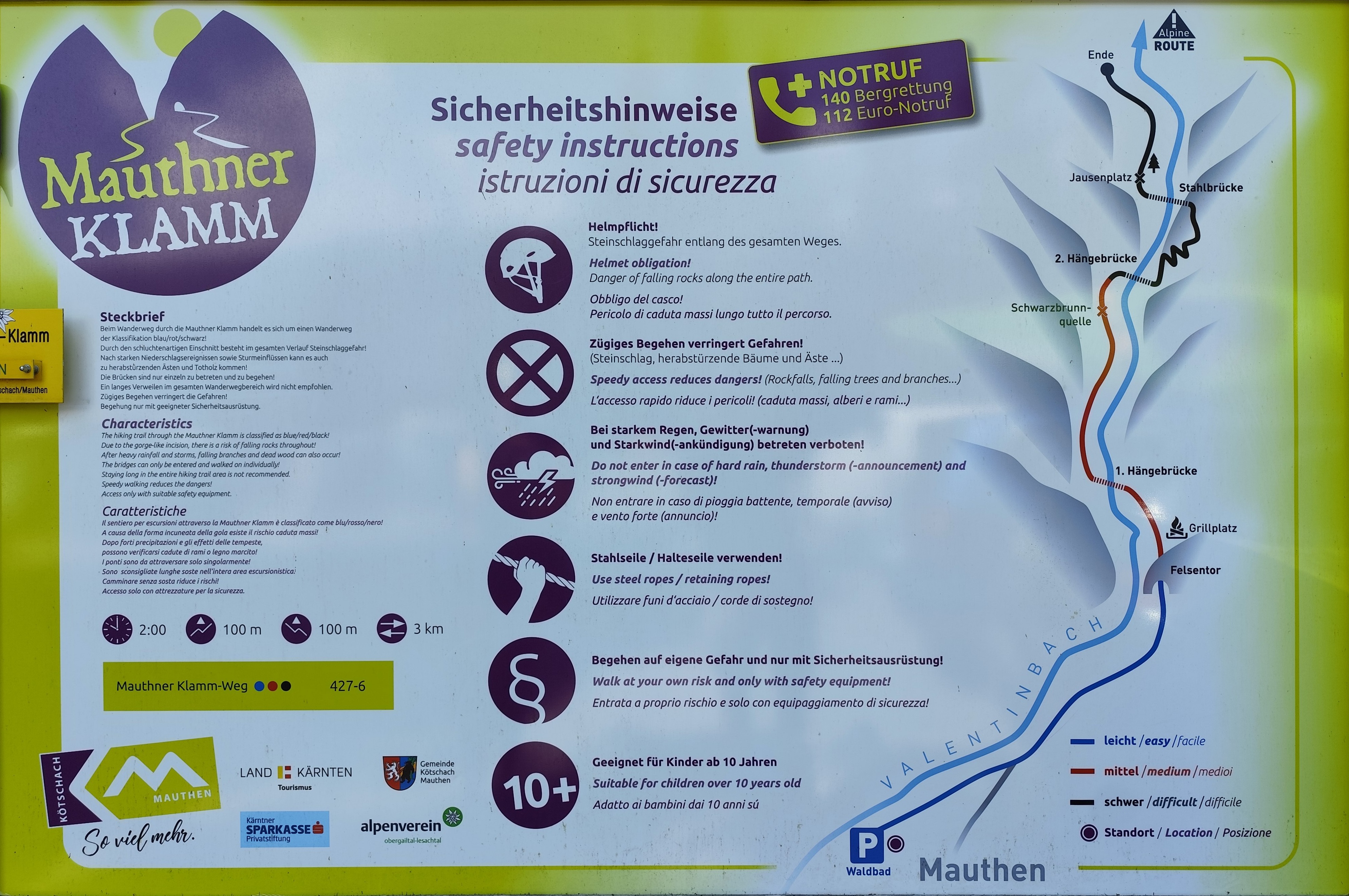 Mauthner Klamm Sicherheitshinweise